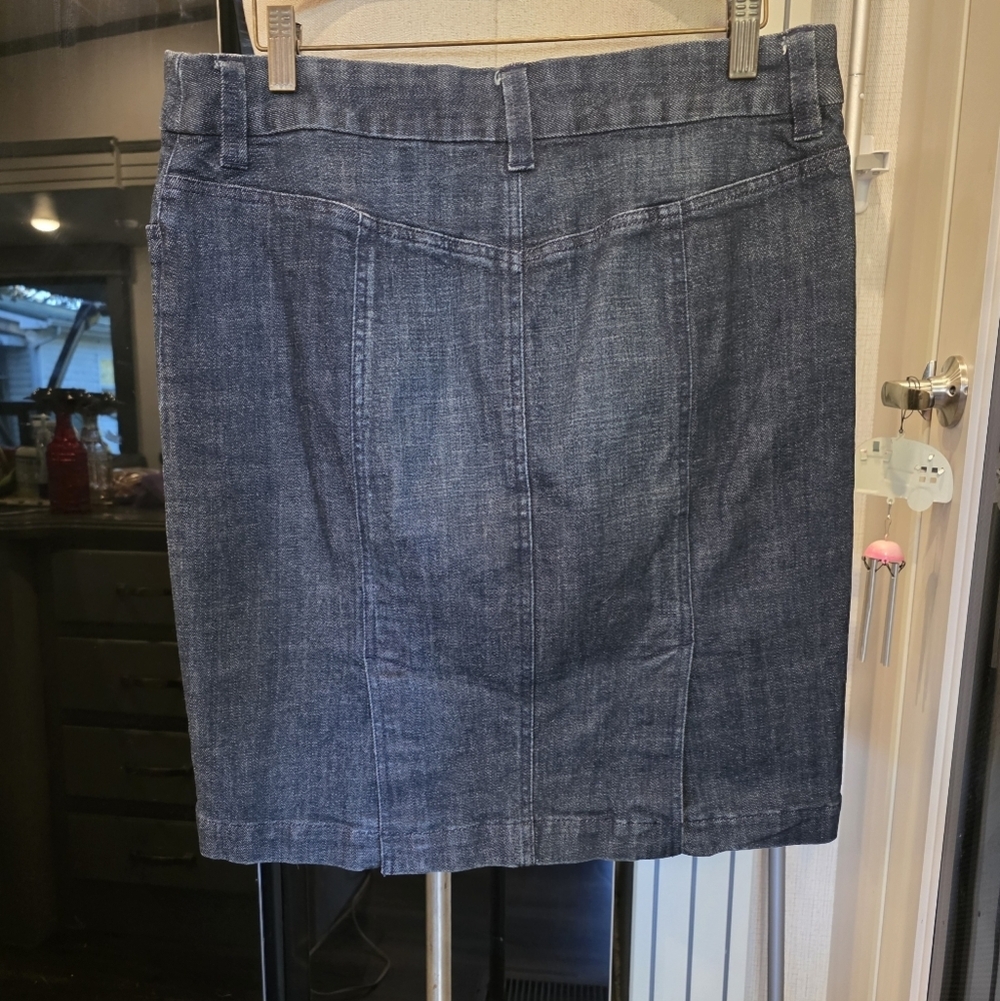 J. Crew Blue Denim Pencil Skirt - Picture 3 of 6